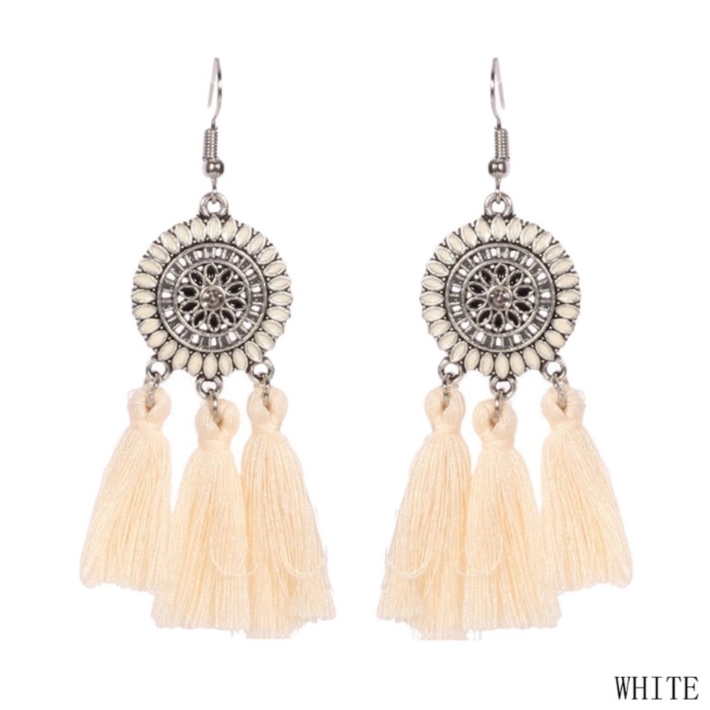 Mosaic Tassel Earrings - Picture 5 of 5
